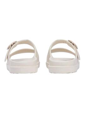 Sandali Tommy Hilfiger Light a doppia striscia beige per donna.