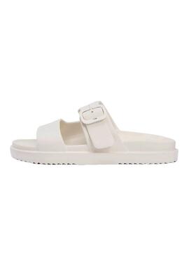 Sandali Tommy Hilfiger Light a doppia striscia beige per donna.