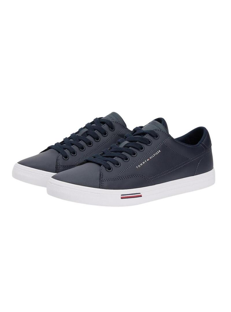 Scarpe Tommy Hilfiger Vulc Core in pelle blu marino per uomo