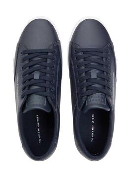 Scarpe Tommy Hilfiger Vulc Core in pelle blu marino per uomo