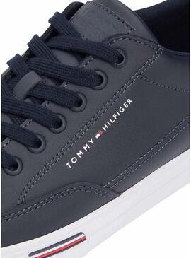 Scarpe Tommy Hilfiger Vulc Core in pelle blu marino per uomo
