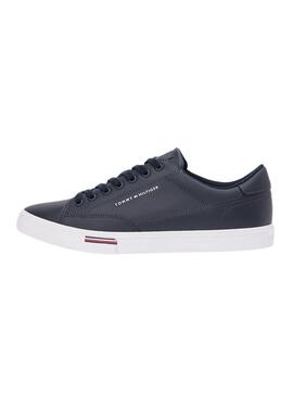 Scarpe Tommy Hilfiger Vulc Core in pelle blu marino per uomo