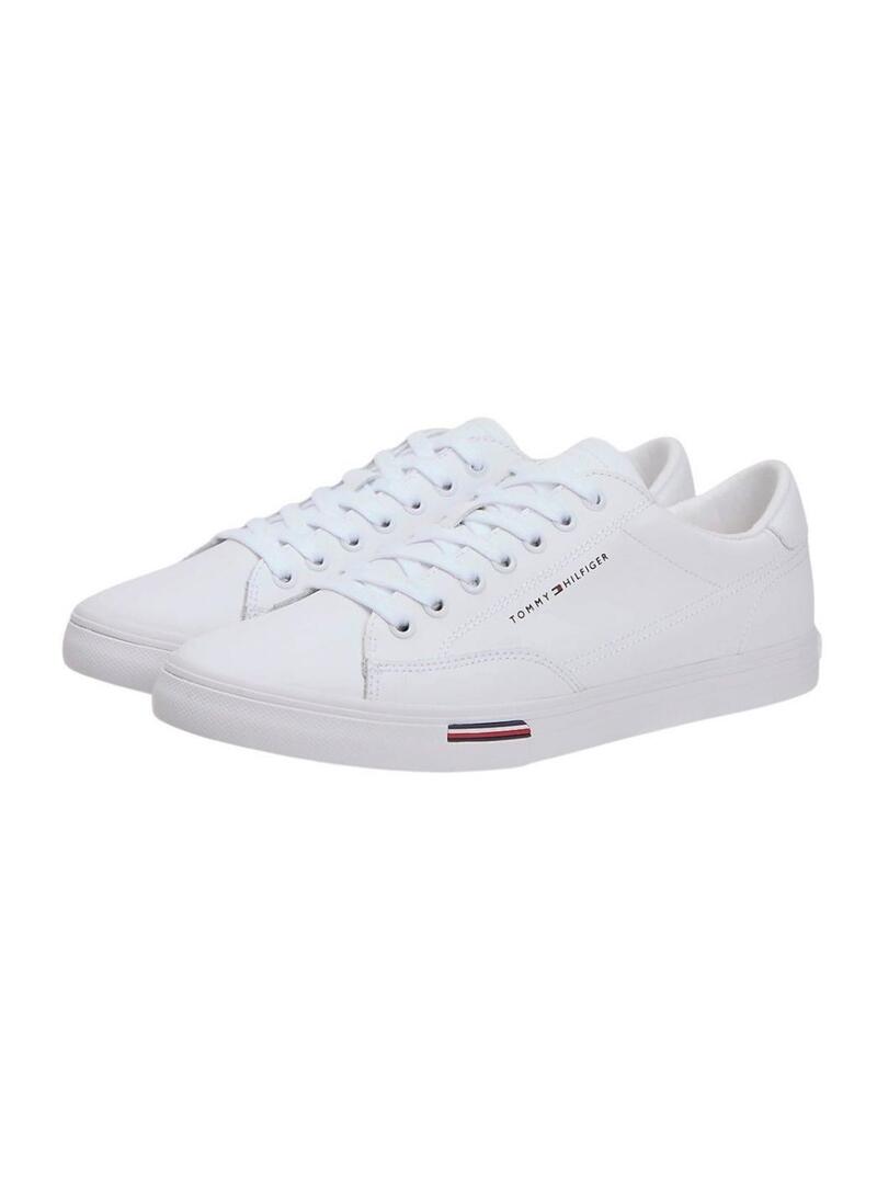 Sneakers Tommy Hilfiger Vulc Core in pelle bianca per uomo.