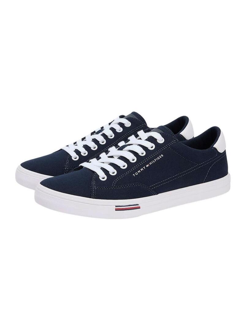 Sneakers Tommy Hilfiger Vulc Core in tela blu navy per uomo