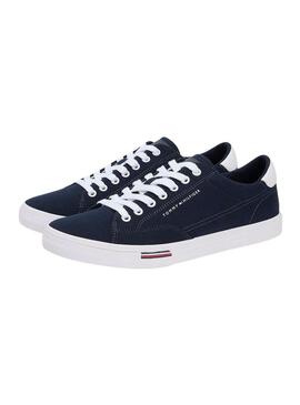 Sneakers Tommy Hilfiger Vulc Core in tela blu navy per uomo