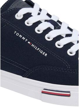 Sneakers Tommy Hilfiger Vulc Core in tela blu navy per uomo