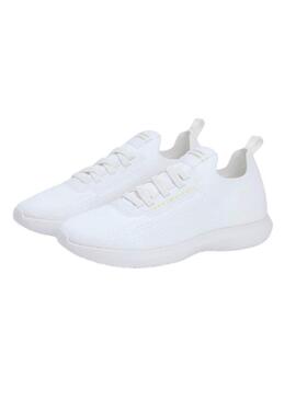 Sneakers Tommy Hilfiger Knit Extralight bianche da donna.