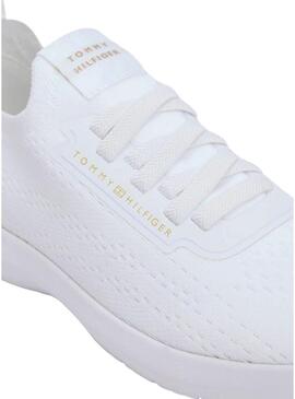 Sneakers Tommy Hilfiger Knit Extralight bianche da donna.