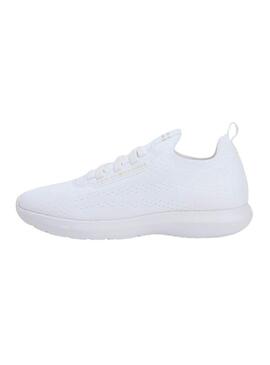 Sneakers Tommy Hilfiger Knit Extralight bianche da donna.