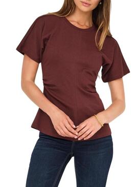 Maglietta Only Marie bordeaux per donna