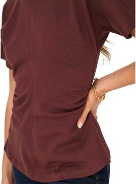 Maglietta Only Marie bordeaux per donna