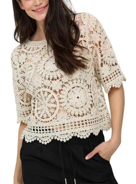 Maglietta Only Waterly beige per donna