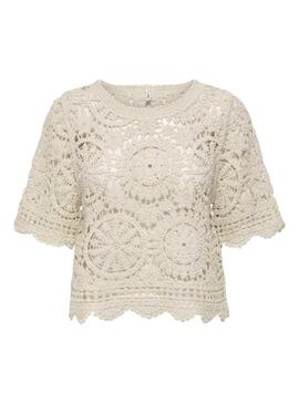 Maglietta Only Waterly beige per donna