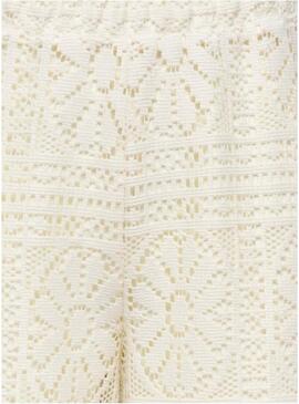 Pantaloni Only Llian in pizzo bianchi per donna.