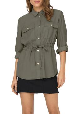Camicia sovrapposta Only Laris verde per donna