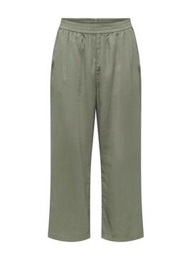 Pantaloni Only Laris coulotte verdi per donna
