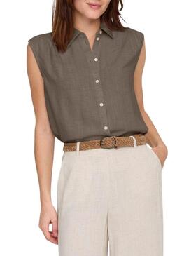 Camicia Only Siesta color topo per donna