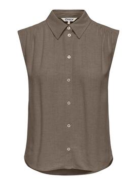 Camicia Only Siesta color topo per donna