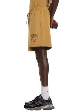Bermuda New Balance giallo senape per uomo