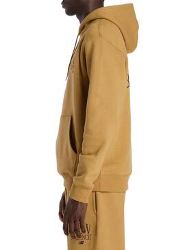 Felpa New Balance Logo color senape per uomo