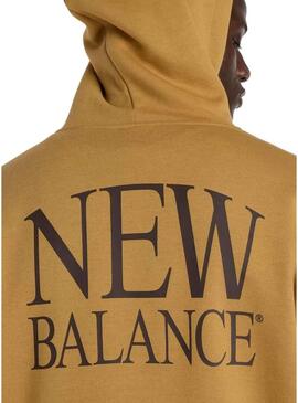 Felpa New Balance Logo color senape per uomo