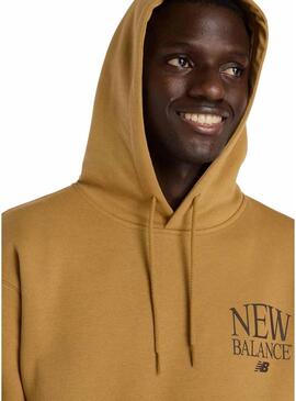 Felpa New Balance Logo color senape per uomo