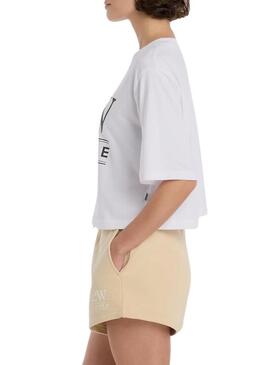 Maglietta New Balance oversize bianca da donna.