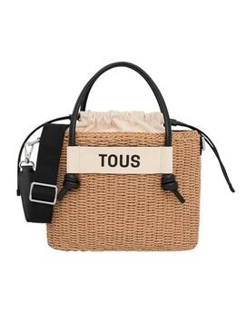 Borsa media Tous modello Scoubidou in colori naturale e nero per donna.