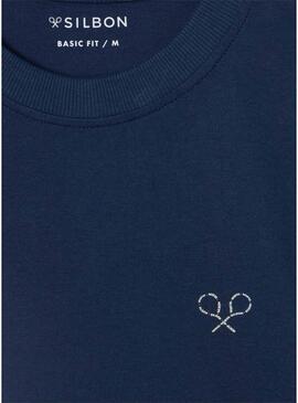 Maglietta Silbon Lettering blu scuro per uomo