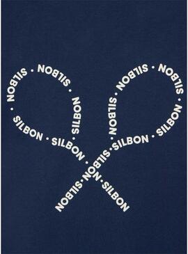 Maglietta Silbon Lettering blu scuro per uomo