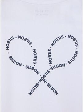 Maglietta Silbon Lettering bianca per uomo