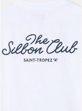 Maglietta Silbon The Club Saint Tropez bianca per uomo