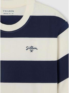 Maglietta Silbon Special fit boxy a righe per uomo