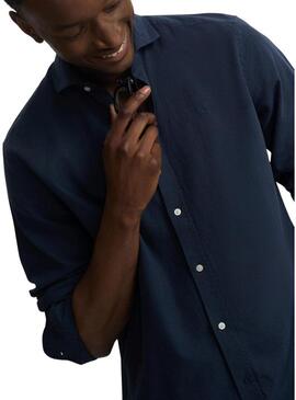 Camicia Silbon Sport in lino blu per uomo