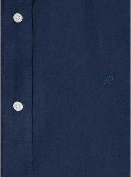 Camicia Silbon Sport in lino blu per uomo