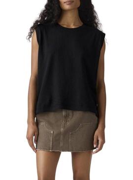 Maglietta Levis Boxy Tank nera da donna