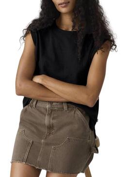 Maglietta Levis Boxy Tank nera da donna