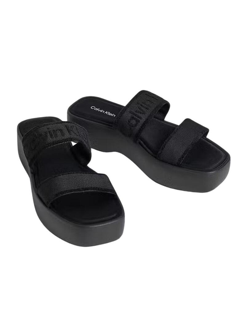 Sandali Calvin Klein Jeans Flatform neri da donna.