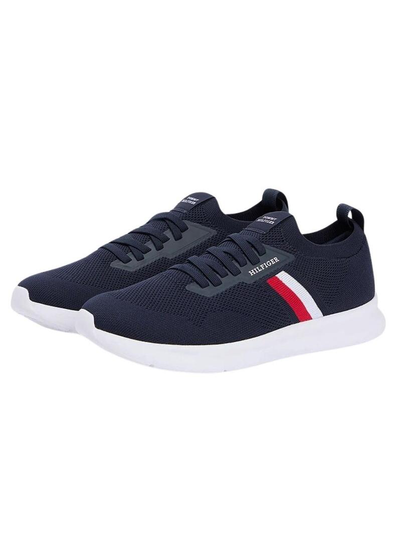 Scarpe da ginnastica Tommy Hilfiger Knitted Runner blu per uomo
