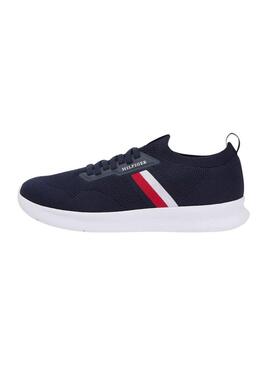 Scarpe da ginnastica Tommy Hilfiger Knitted Runner blu per uomo