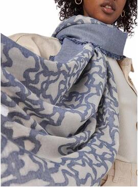 Foulard Tous Kaos Devore blu per donna