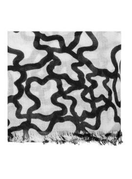 Foulard Tous Kaos stampato orsi bianco e nero per donna