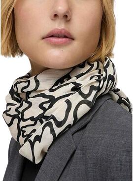 Foulard Tous Kaos stampato orsi bianco e nero per donna