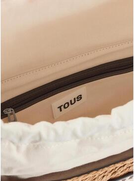 Borsa grande Tous Scoubidou in paglia naturale e nera per donna