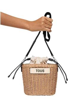 Borsa Tous saca Scoubidou naturale e nera per donna
