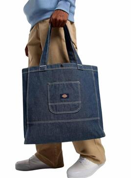 Borsa tote in denim scuro Dickies per donna e uomo