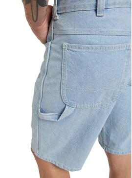 Bermuda Dickies da carpentiere in denim chiaro per uomo.