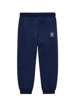 Pantalone jogger blu scuro con zip per bambino