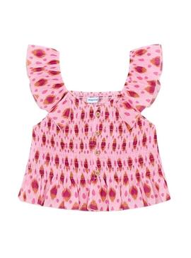 Blusa Mayoral stampata fucsia e rosa per bambina