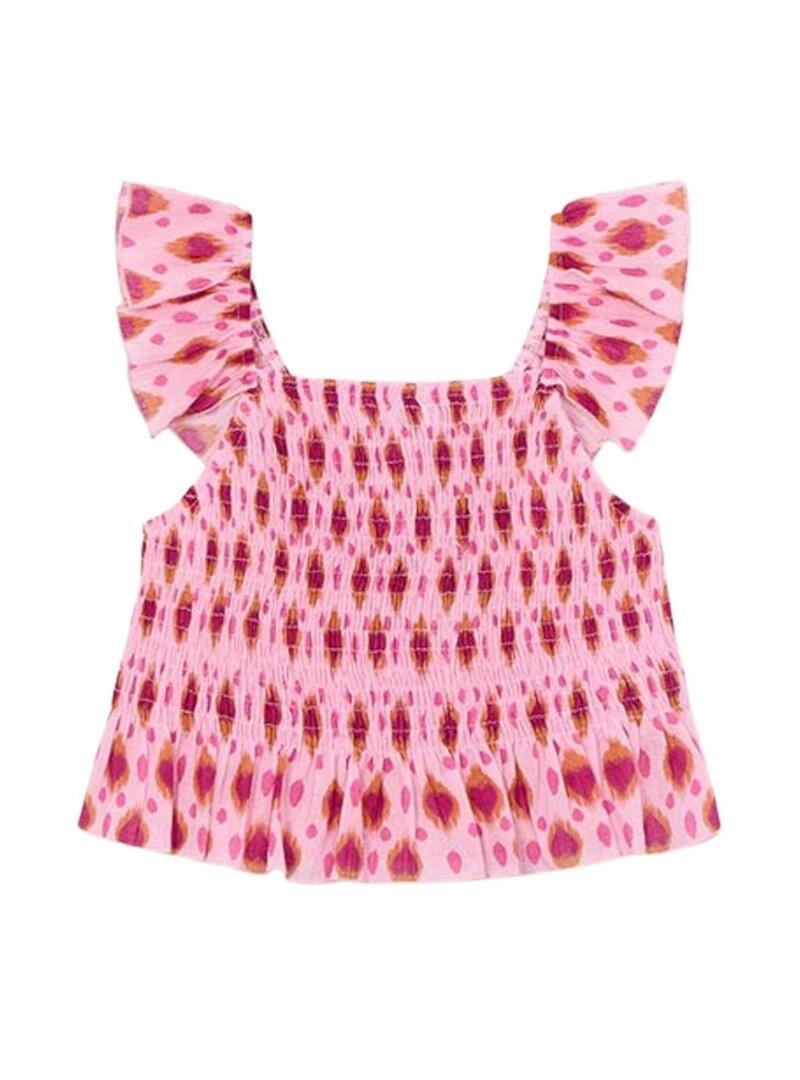 Blusa Mayoral stampata fucsia e rosa per bambina